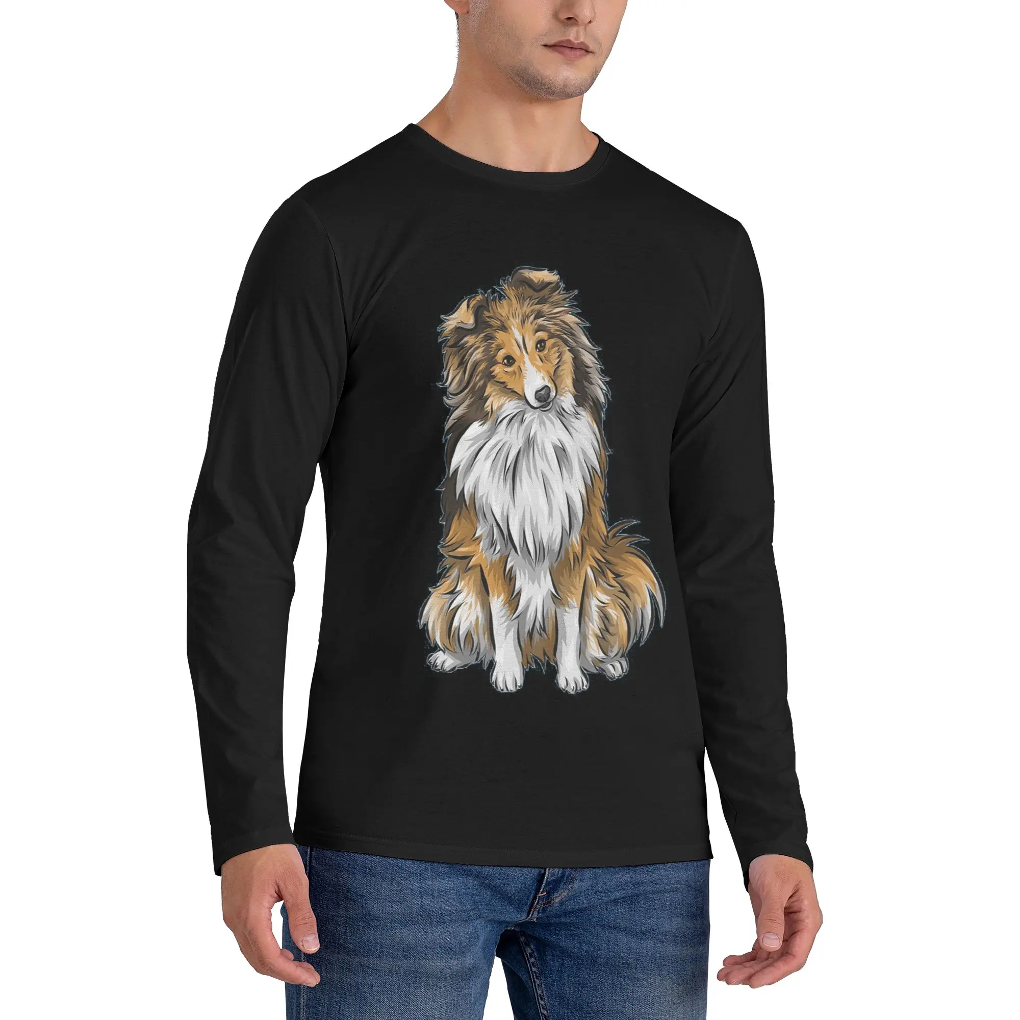 Мужская футболка с длинными рукавами Sheltie Dog, модные футболки с круглым вырезом, весенние и осенние мужские топы
Мужская футболка с длинными рукавами Sheltie Dog, модные футболки с круглым вырезом, весенние и осенние мужские топы