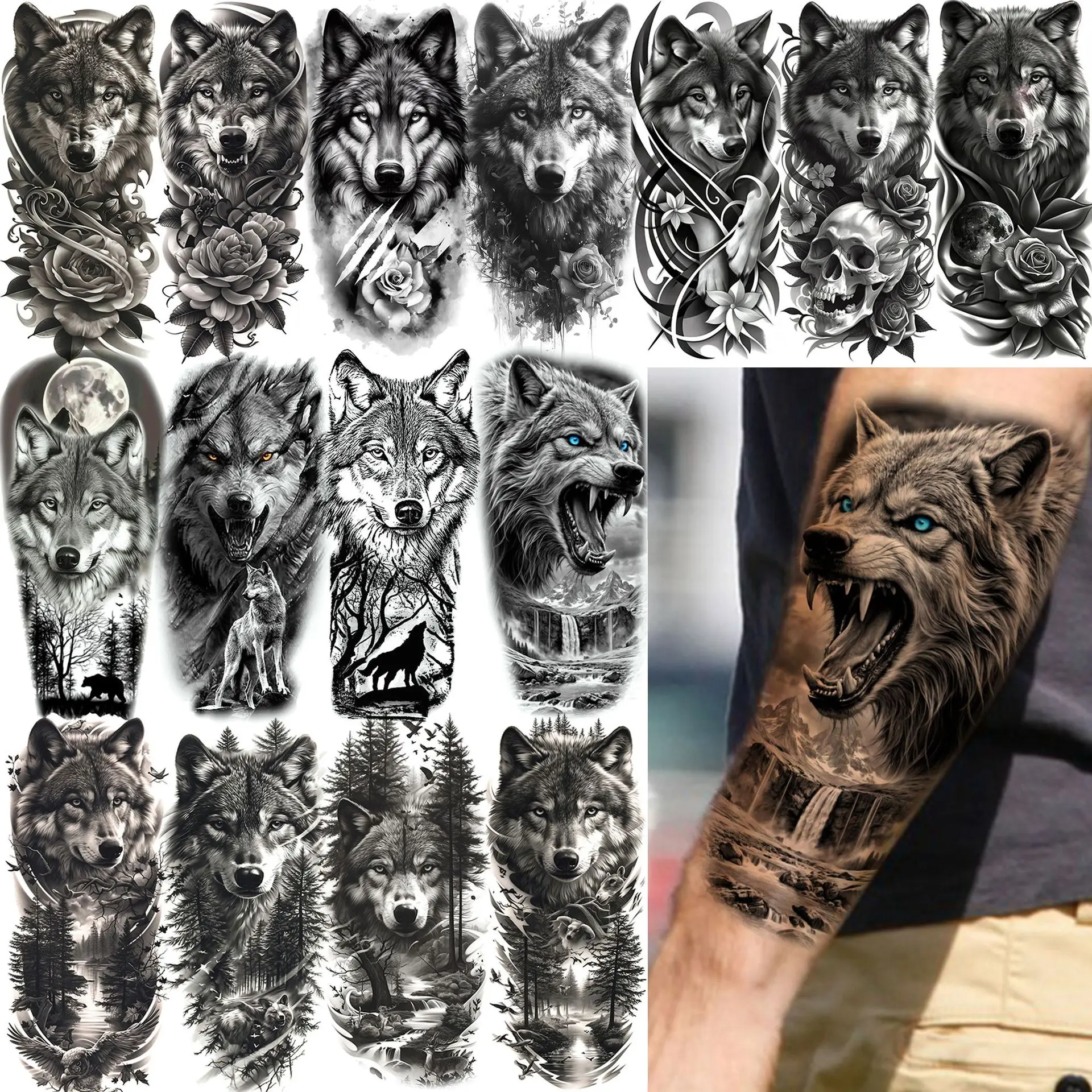 Wolf Temporary Tattoo Stickers Waterproof Long Lasting Non Toxic Unique Designs for Arm Calf Premium Quality
Wolf Temporary Tattoo Stickers Waterproof Long Lasting Non Toxic Unique Designs for Arm Calf Premium Quality