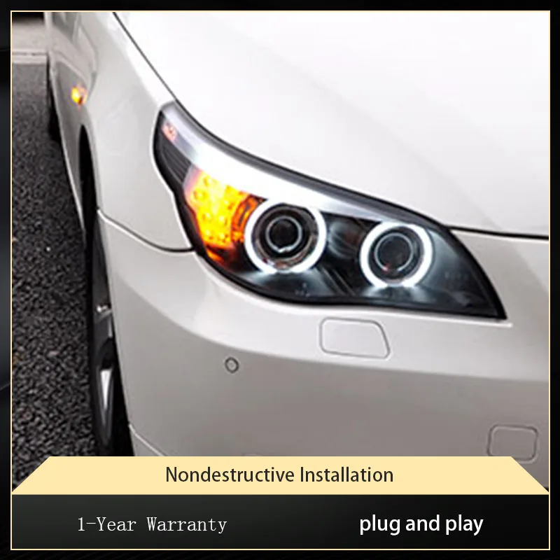 Car Lights For BMW 5 Series E60 2004-2010 Headlights 520i 525i 523i 528i Upgrade Angel Eyes Design LED Automotive Accessories
Car Lights For BMW 5 Series E60 2004-2010 Headlights 520i 525i 523i 528i Upgrade Angel Eyes Design LED Automotive Accessories