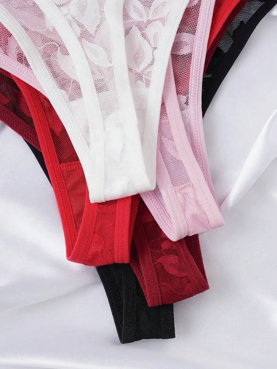 5pcs Sheer Lace G-String Panties For Women
5pcs Sheer Lace G-String Panties For Women