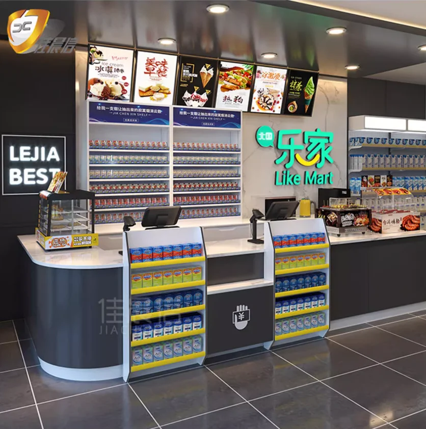 Convenience store checkout supermarket bar shop small collection commercial wooden corner table combination
Convenience store checkout supermarket bar shop small collection commercial wooden corner table combination