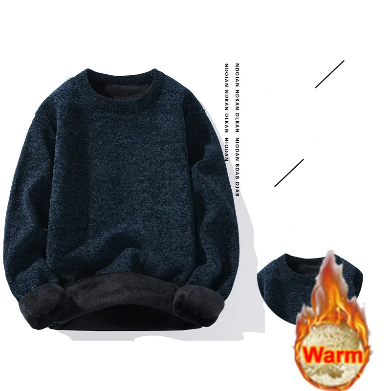 New Men's Thickened Sweater Knitted Sweaters Men High-grade Crew Neck Fleece Thick Warm Casual Top Pullover
New Men's Thickened Sweater Knitted Sweaters Men High-grade Crew Neck Fleece Thick Warm Casual Top Pullover