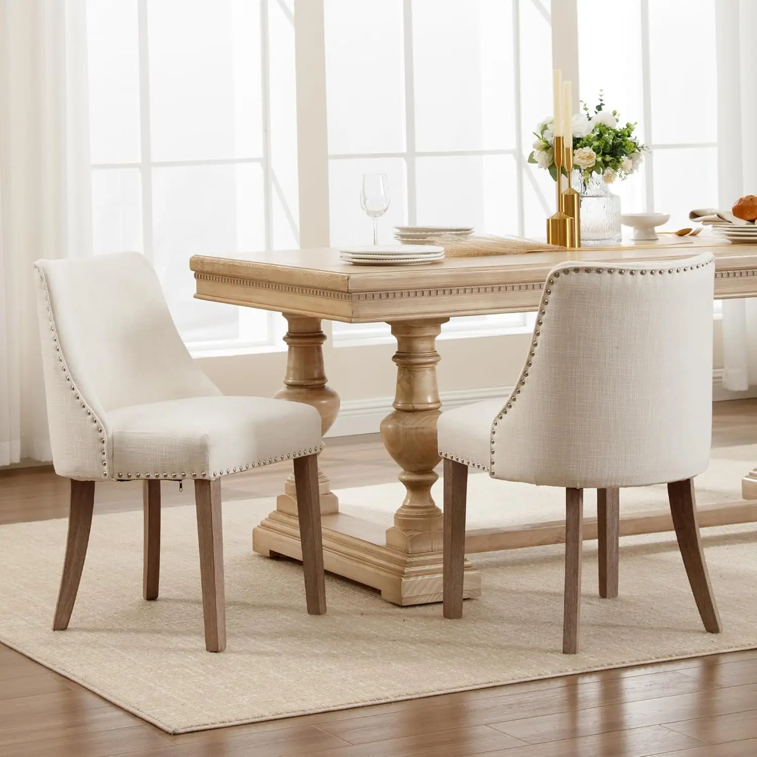 Mid Century Modern Dining Chairs Set of 2 Upholstered Linen Fabric Accent Chairs Wooden Side Chair, Cream
Mid Century Modern Dining Chairs Set of 2 Upholstered Linen Fabric Accent Chairs Wooden Side Chair, Cream