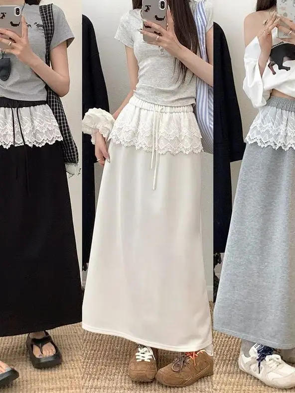 Korean Style High Waist A-Line Skirt Women's Spring Summer New Drawstring Slimming Small Size Versatile Midi Skirt
Korean Style High Waist A-Line Skirt Women's Spring Summer New Drawstring Slimming Small Size Versatile Midi Skirt