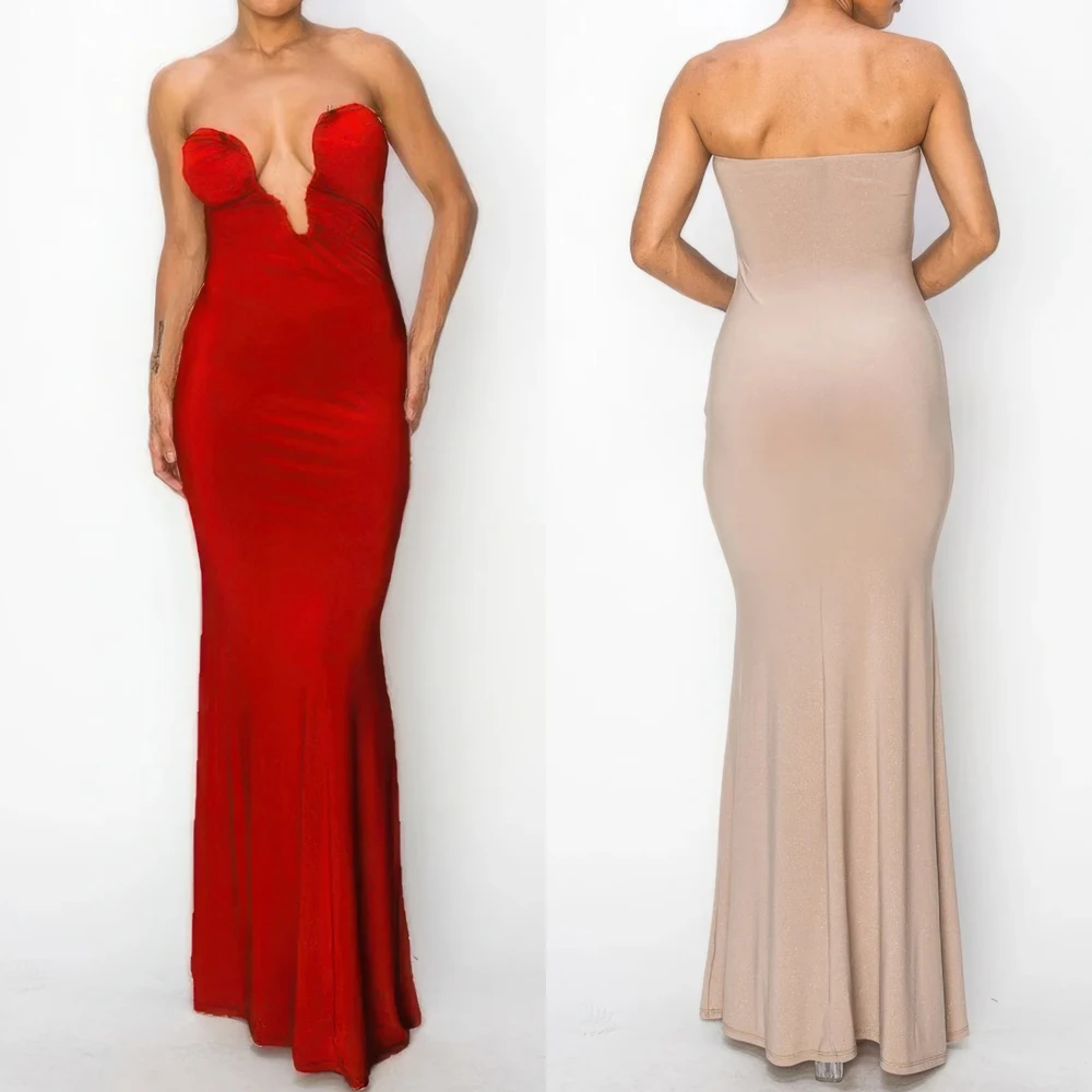 Customized Strapless Maxi Dress A-Line Evening Dresses Sleeveless V-neck Prom Gown Exquisite High Quality Party Gowns for Women
Customized Strapless Maxi Dress A-Line Evening Dresses Sleeveless V-neck Prom Gown Exquisite High Quality Party Gowns for Women