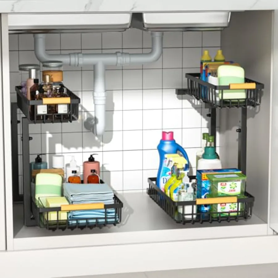 Under Sink Organizers, 5 Adjustable Height Metal Pull Out Under Sink Organizers and Storage Shelves with Sliding Drawer,,Hight
Under Sink Organizers, 5 Adjustable Height Metal Pull Out Under Sink Organizers and Storage Shelves with Sliding Drawer,,Hight