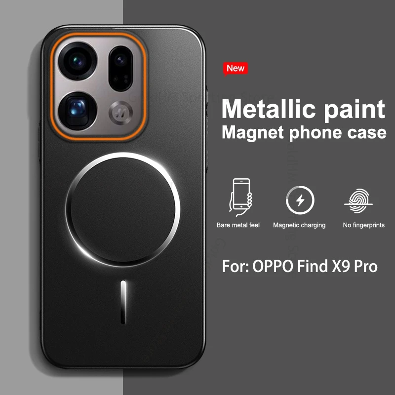 Wireless Charging Phone Magnetic Case For OPPO Find X9 Pro Metallic Paint For Magsafe Magsafing Cover For Oppo Find X9 Pro Coque
Wireless Charging Phone Magnetic Case For OPPO Find X9 Pro Metallic Paint For Magsafe Magsafing Cover For Oppo Find X9 Pro Coque