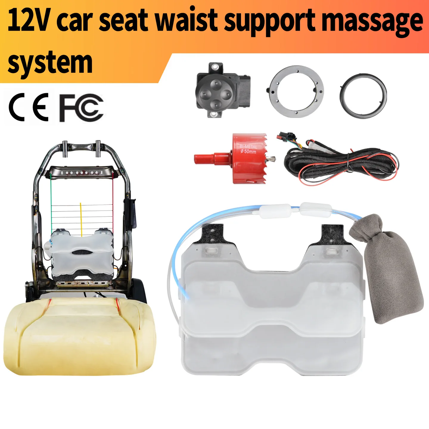 12V Car Seat Lumbar Support Massage System, Built-in TPU Airbag, Ergonomic Design, Firm Lumbar Support Effect
12V Car Seat Lumbar Support Massage System, Built-in TPU Airbag, Ergonomic Design, Firm Lumbar Support Effect
