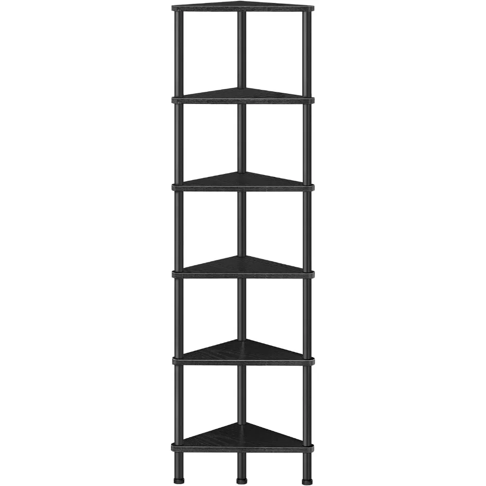 Industrial 6-Tier Corner Bookshelf with Metal Frame, Bookcase for Small Spaces, Living Room, Black
Industrial 6-Tier Corner Bookshelf with Metal Frame, Bookcase for Small Spaces, Living Room, Black