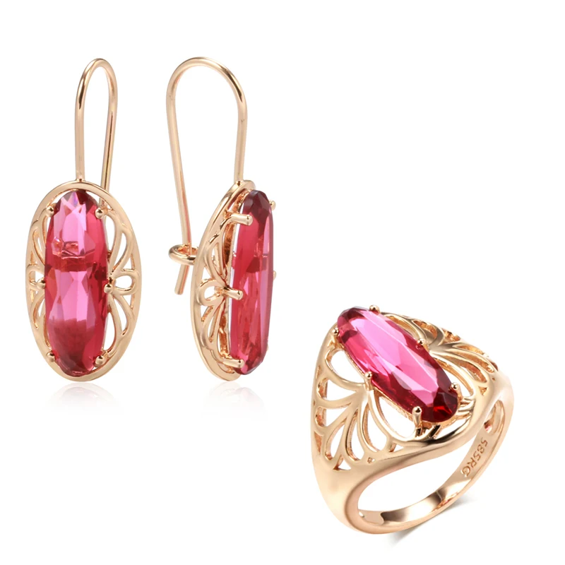 Luxury Special Cut Oval Pink Zircon Set 585 Rose Gold Color Piercing Earrings with Wide Rings Statement Jewelry for Daily Wear
Luxury Special Cut Oval Pink Zircon Set 585 Rose Gold Color Piercing Earrings with Wide Rings Statement Jewelry for Daily Wear
