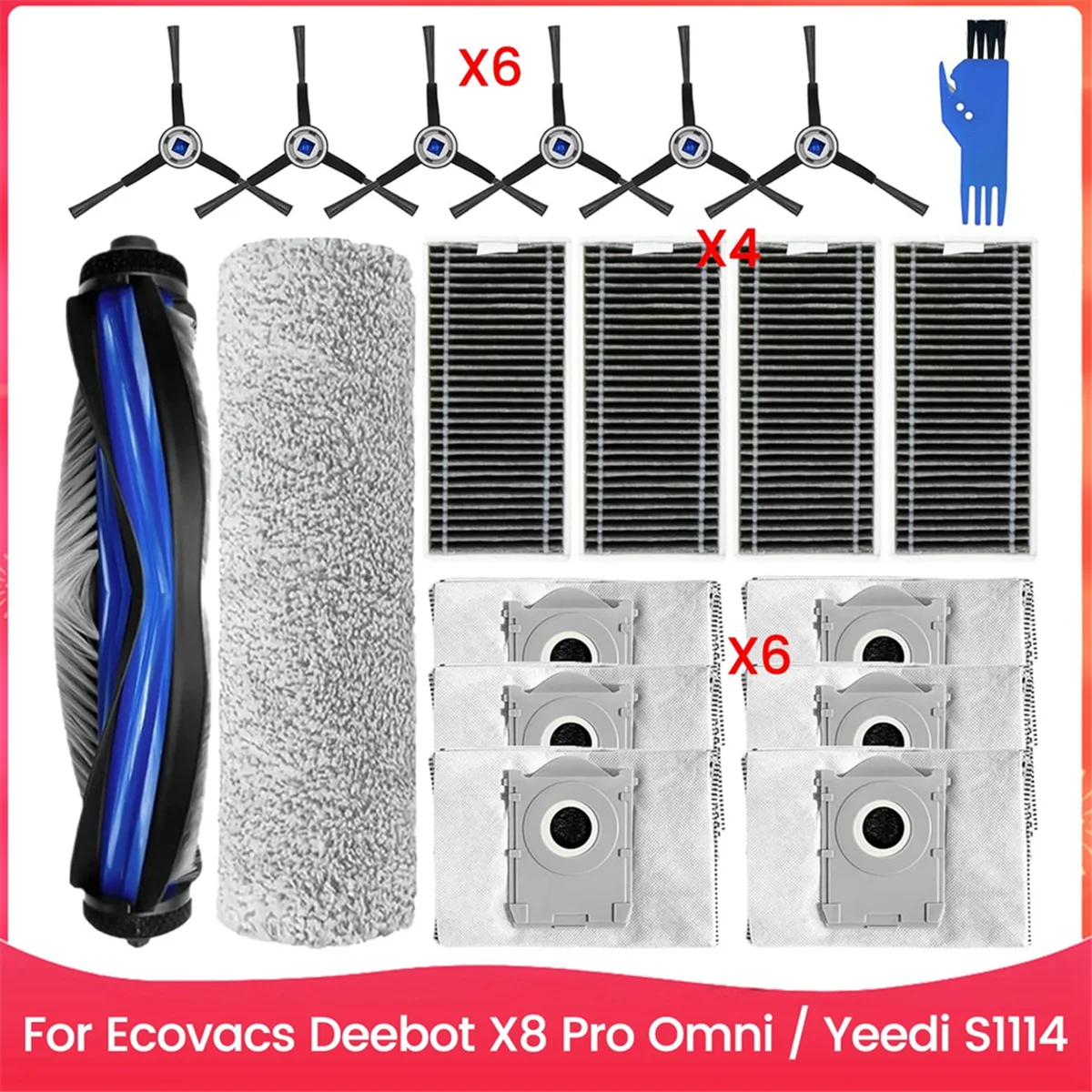 19 шт. щетка для пылесборника и набор фильтров для Ecovacs Deebot X8 Pro Omni для Yeedi S1 4, запасные части для пылесоса
19 шт. щетка для пылесборника и набор фильтров для Ecovacs Deebot X8 Pro Omni для Yeedi S1 4, запасные части для пылесоса