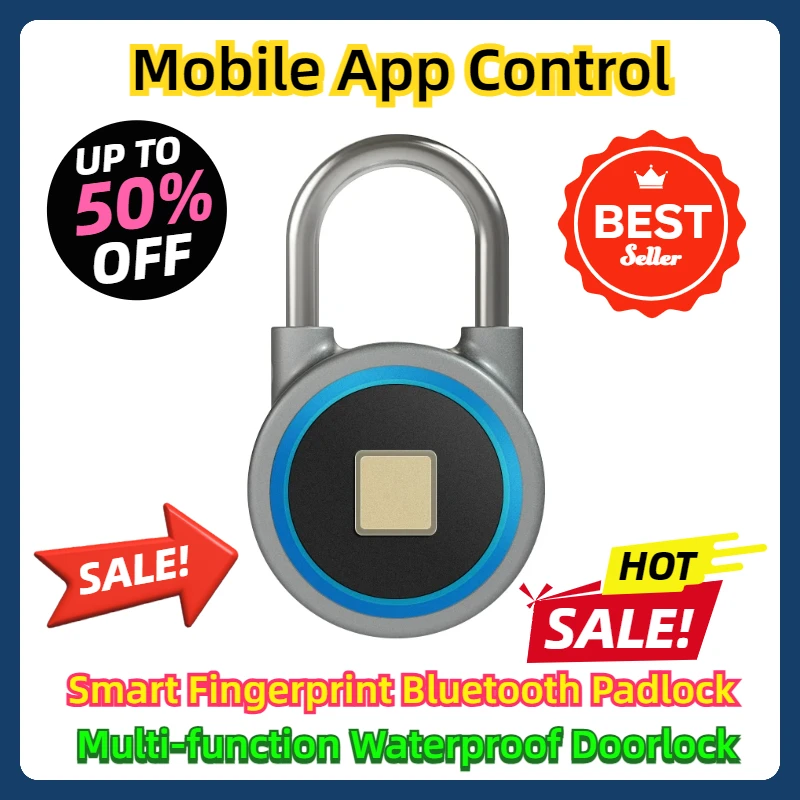 Mobile App Control GPS Track Keyless Padlock Cabinet Lock Smart Fingerprint Bluetooth Padlock Multi-function Waterproof Doorlock
Mobile App Control GPS Track Keyless Padlock Cabinet Lock Smart Fingerprint Bluetooth Padlock Multi-function Waterproof Doorlock