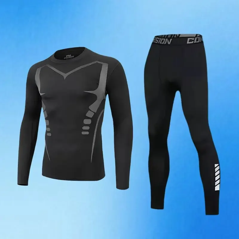 Men's running suit, tight long-sleeved shirt and trousers, moisture wicking and sweat, for outdoor night running
Men's running suit, tight long-sleeved shirt and trousers, moisture wicking and sweat, for outdoor night running