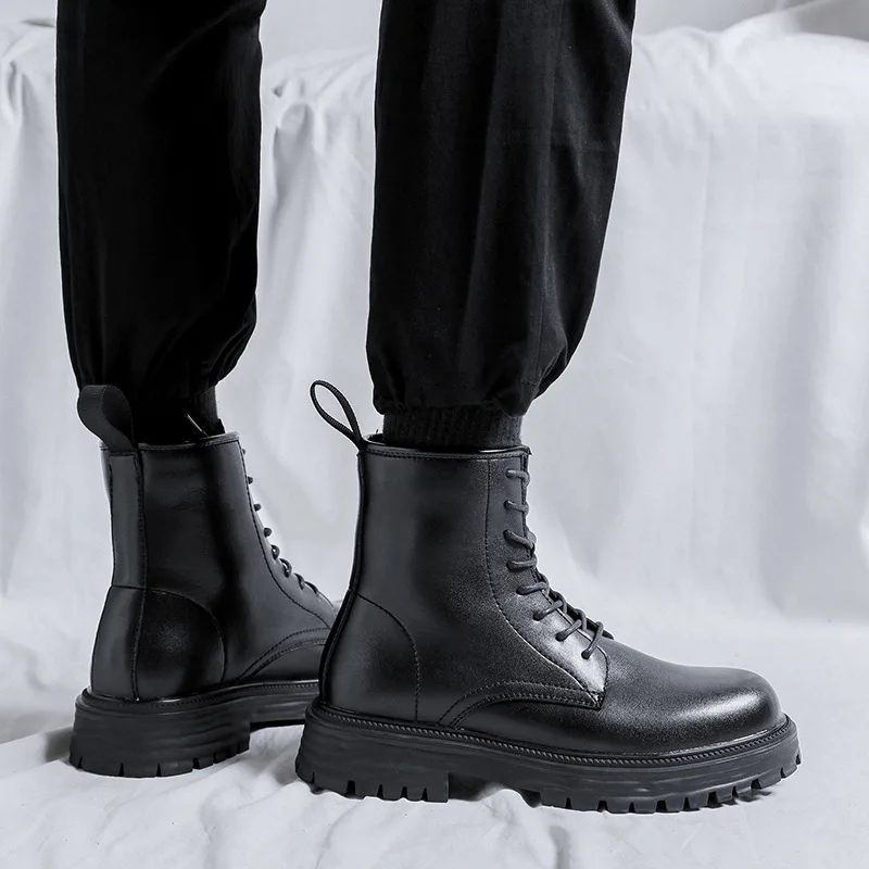 men fashion motorcycle boots black tide lace-up platform shoes cowboy genuine leather boot street cool high top botas masculinas
men fashion motorcycle boots black tide lace-up platform shoes cowboy genuine leather boot street cool high top botas masculinas