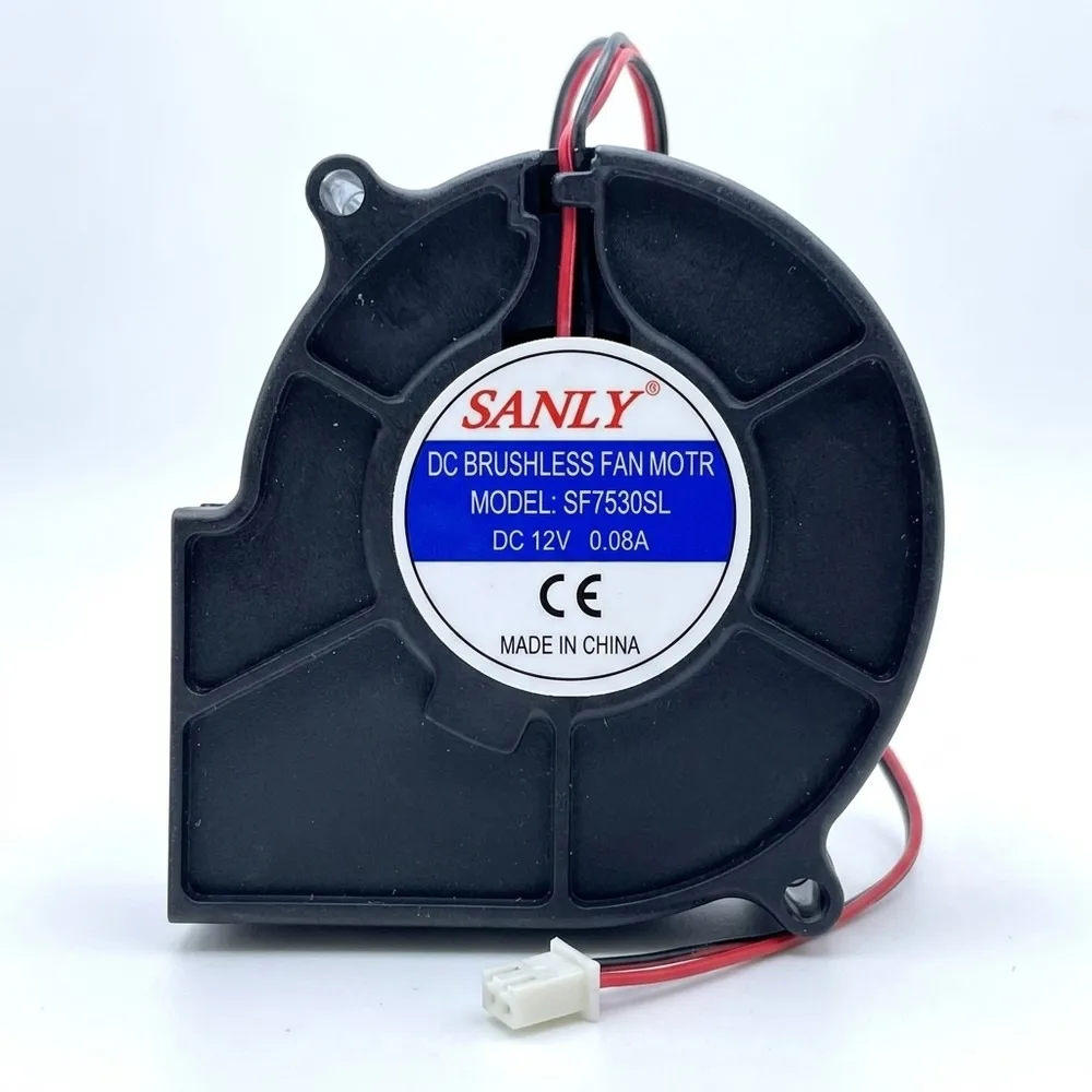 For SANLY SF7530SL 7530 DC12V 0.08A 2-Pin Mute Turbo Cooling Fan
For SANLY SF7530SL 7530 DC12V 0.08A 2-Pin Mute Turbo Cooling Fan