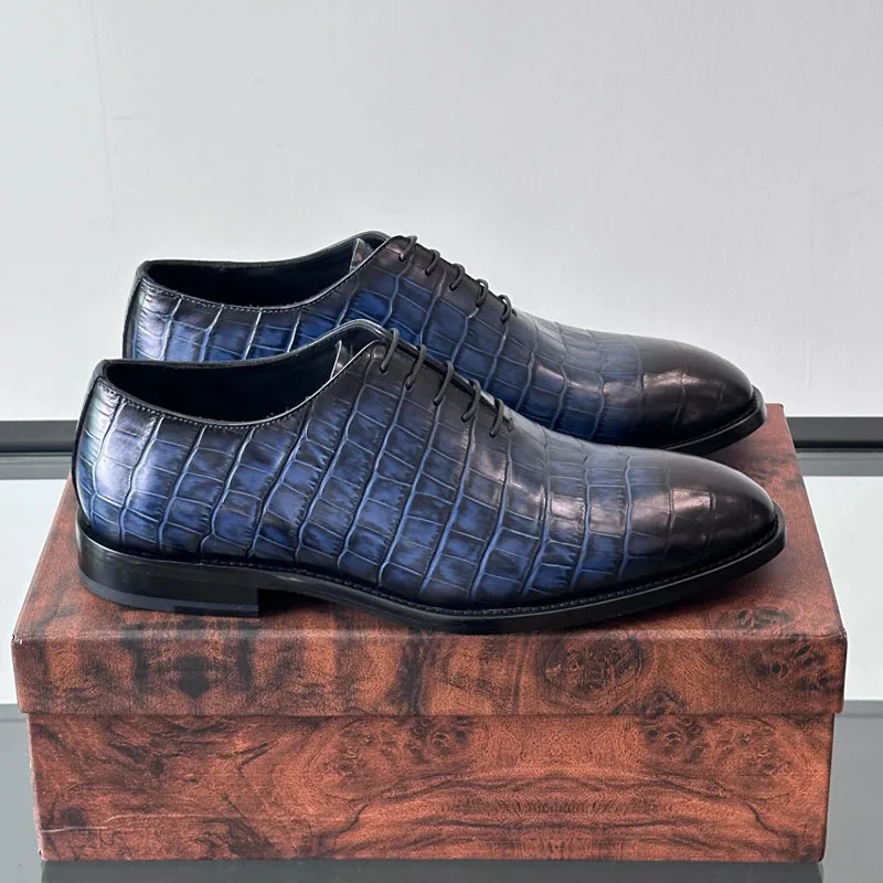 New lace-up and pullover men's high-end luxury crocodile leather genuine leather shoes
New lace-up and pullover men's high-end luxury crocodile leather genuine leather shoes