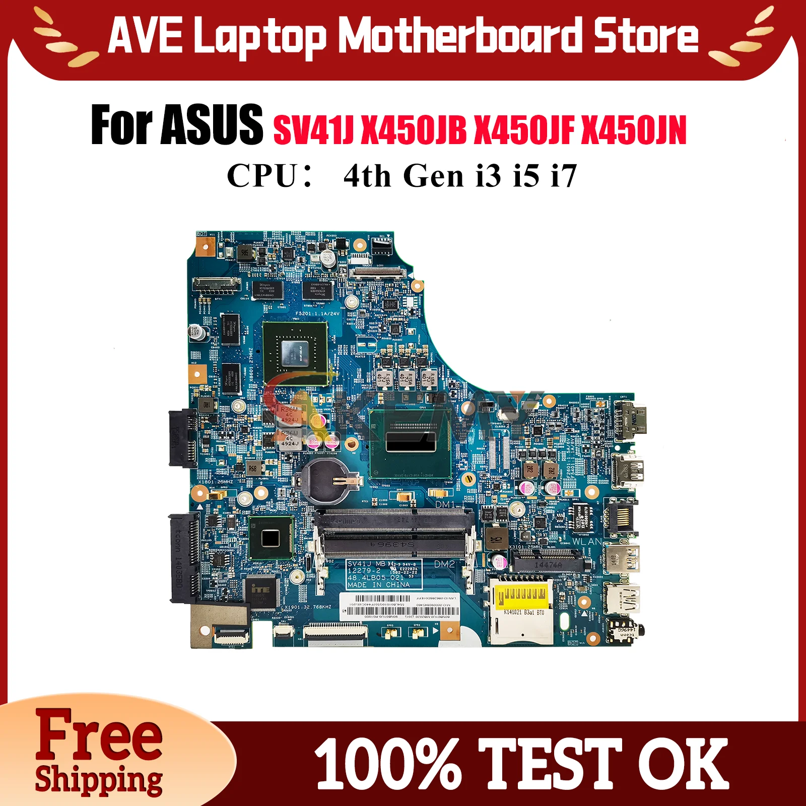 X450JF Laptop Motherboard For ASUS VivoBook X450JN SV41J A450J K450J X450JF X450JB X450J Notebook Mainboard With i3 i5 i7 CPU
X450JF Laptop Motherboard For ASUS VivoBook X450JN SV41J A450J K450J X450JF X450JB X450J Notebook Mainboard With i3 i5 i7 CPU