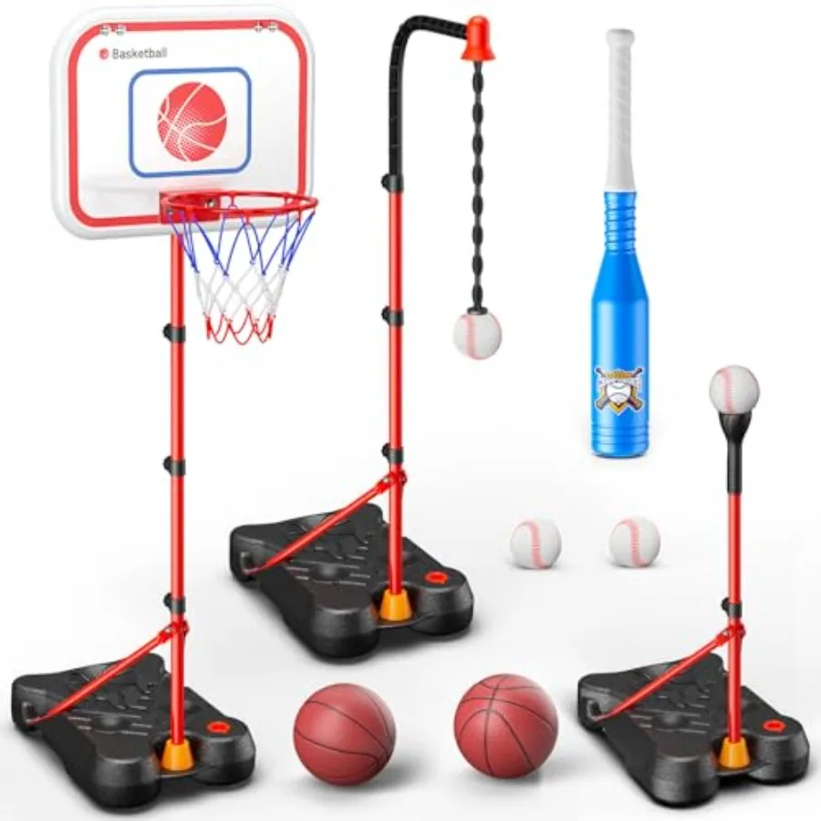 2 in 1 Basketball Hoop and T Ball Set Adjustable Basket Ball Stand Hanging Tee Baseball for Toddlers Boys Girls Ages 2 3 4 5 6
2 in 1 Basketball Hoop and T Ball Set Adjustable Basket Ball Stand Hanging Tee Baseball for Toddlers Boys Girls Ages 2 3 4 5 6