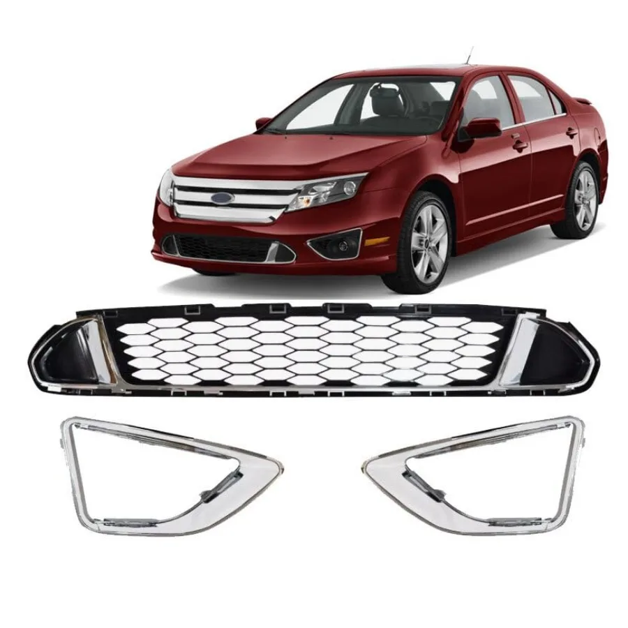 JX RACING Front Bumper Lower Grille with Chrome Molding and Fog Light Trim for Ford Fusion 2010-2012 Black Plastic with Chrome
JX RACING Front Bumper Lower Grille with Chrome Molding and Fog Light Trim for Ford Fusion 2010-2012 Black Plastic with Chrome
