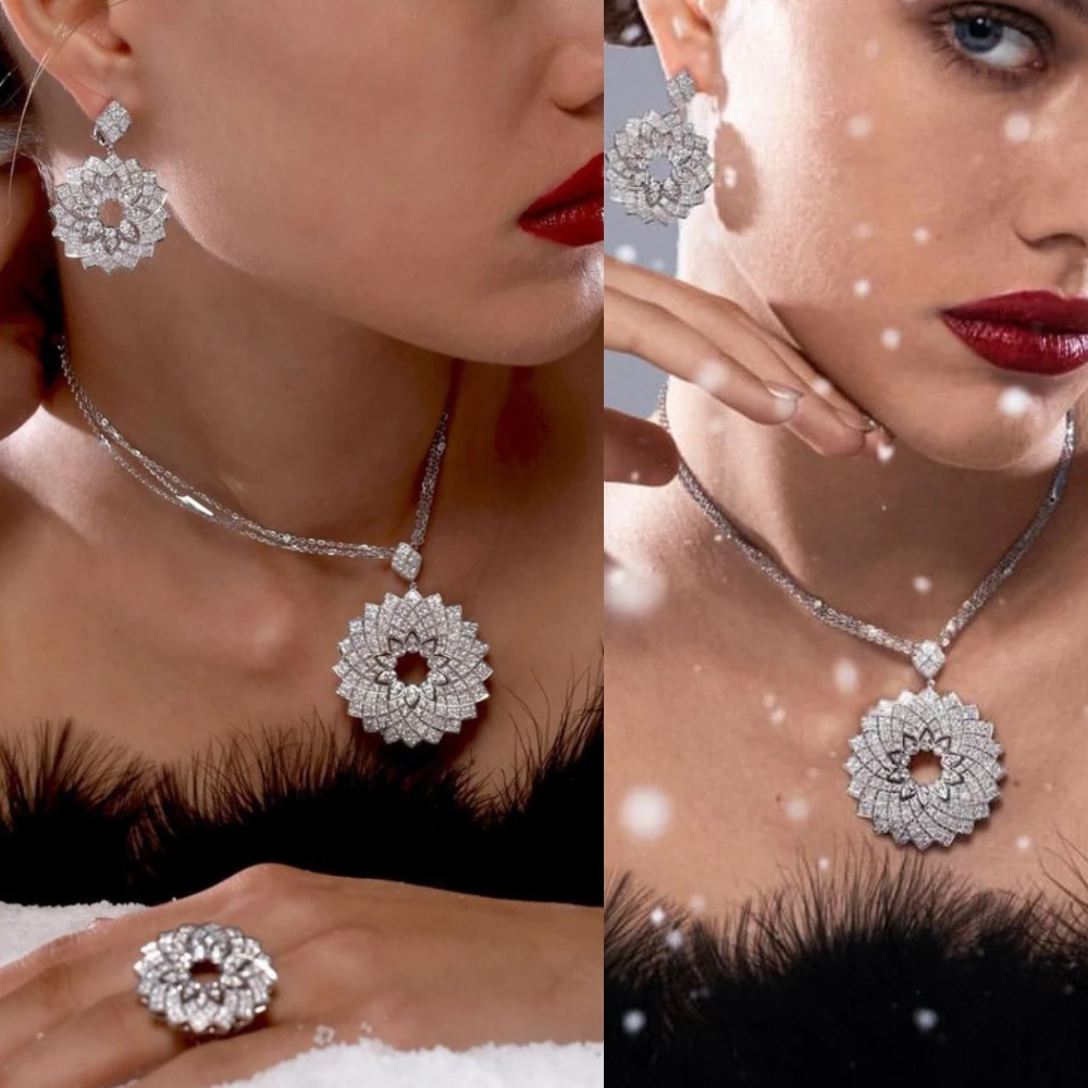 IN JEWELIFE Trendy Colors Cubic Zirconia Pendant Necklace Earring Ring Sets Flower Jewelry Women Dubai Gold Plated
IN JEWELIFE Trendy Colors Cubic Zirconia Pendant Necklace Earring Ring Sets Flower Jewelry Women Dubai Gold Plated