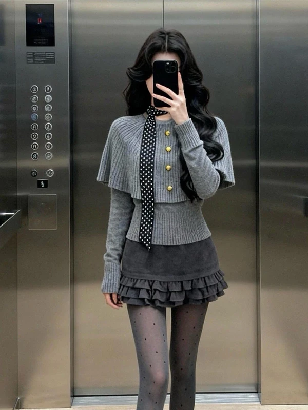 Korean Design oulder awl Cowl Ne Knitwear Women's Slim High Waist Skirt Two-Piece Set Comfortable ort Sve Lon...
Korean Design oulder awl Cowl Ne Knitwear Women's Slim High Waist Skirt Two-Piece Set Comfortable ort Sve Lon...