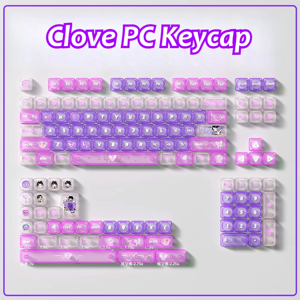 MAIMOOO Keycaps CLOVE 2.0 MOA Height PC Transparent 135keys Purple Pink Cute Backlight Customized Keyboard Keycaps
MAIMOOO Keycaps CLOVE 2.0 MOA Height PC Transparent 135keys Purple Pink Cute Backlight Customized Keyboard Keycaps