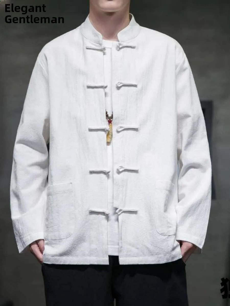 Chinese Sle Cotton Linen Men's irt Long Sve Stand Collar Button up Spring Autumn Wear Casual Travel Pure Color
Chinese Sle Cotton Linen Men's irt Long Sve Stand Collar Button up Spring Autumn Wear Casual Travel Pure Color
