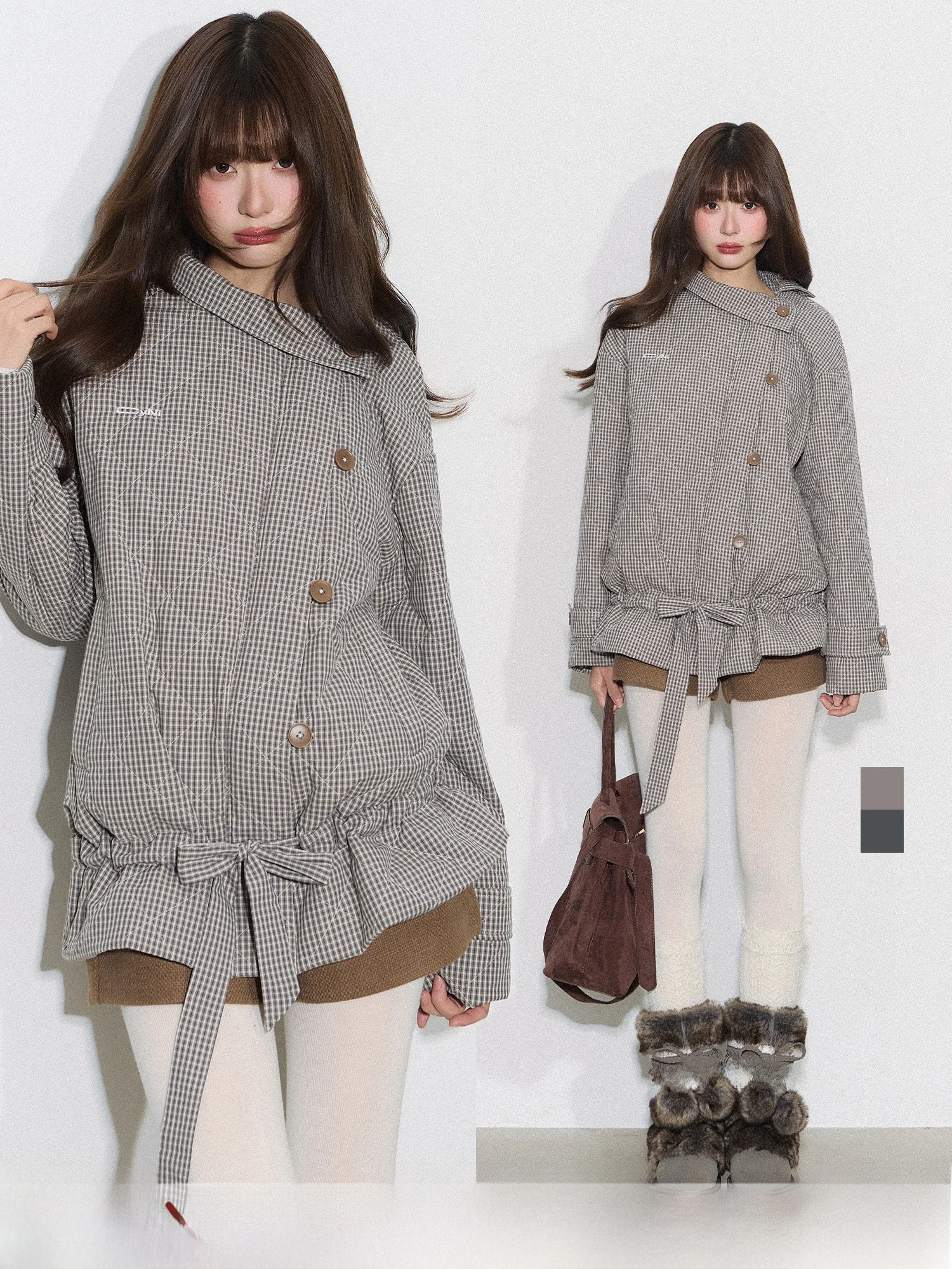 CyNi Winter Letter Design Retro Versatile Hemline irt Plaid Asymmetrical Button-Up Cotton Jaet Women's Casual Coat
CyNi Winter Letter Design Retro Versatile Hemline irt Plaid Asymmetrical Button-Up Cotton Jaet Women's Casual Coat