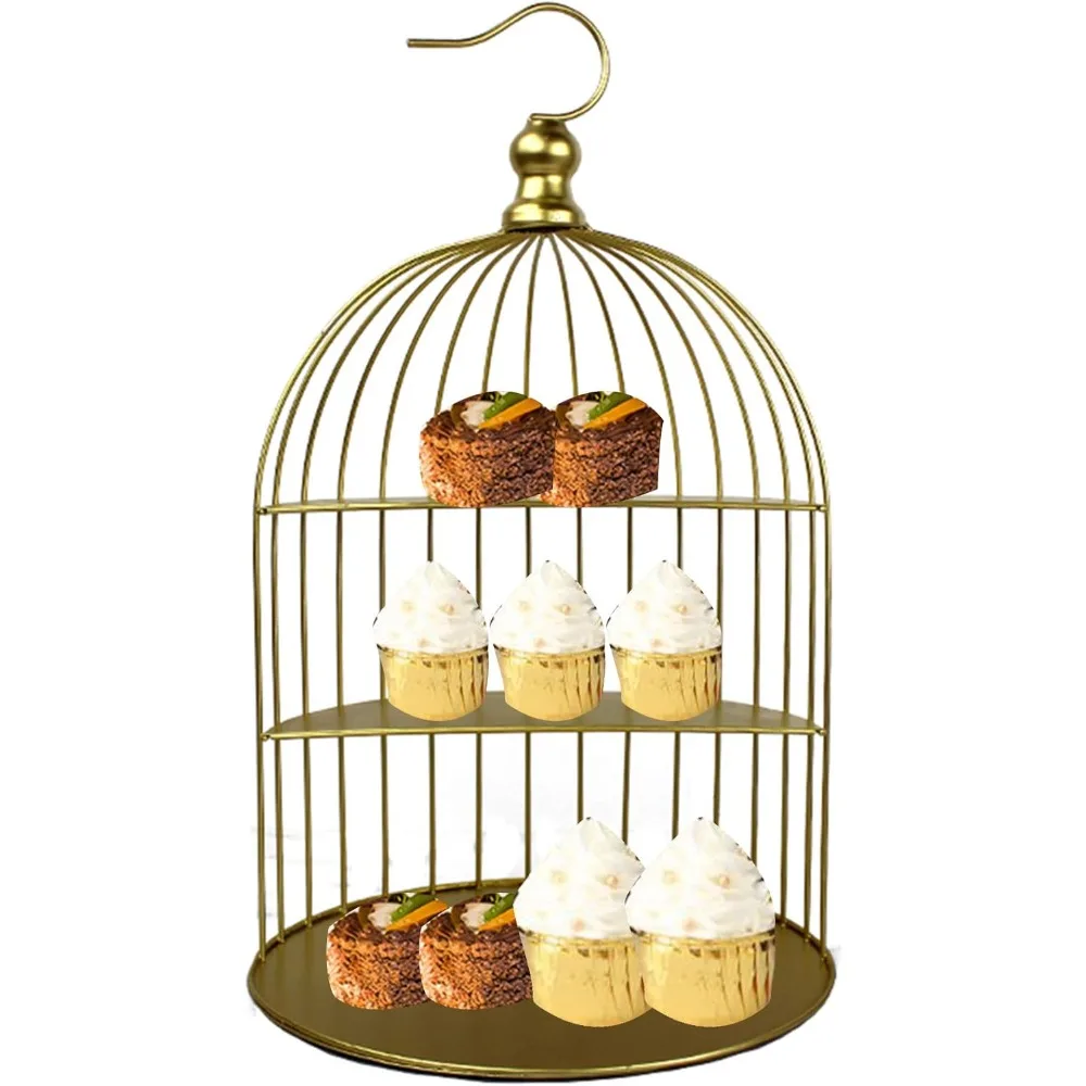 Cake Stand Wrought Iron Bird Cage 3-Tier Metal Cupcake Stand Sandwich Dessert Muffin at Afternoon Tea Tray for Party Wedding Dis
Cake Stand Wrought Iron Bird Cage 3-Tier Metal Cupcake Stand Sandwich Dessert Muffin at Afternoon Tea Tray for Party Wedding Dis