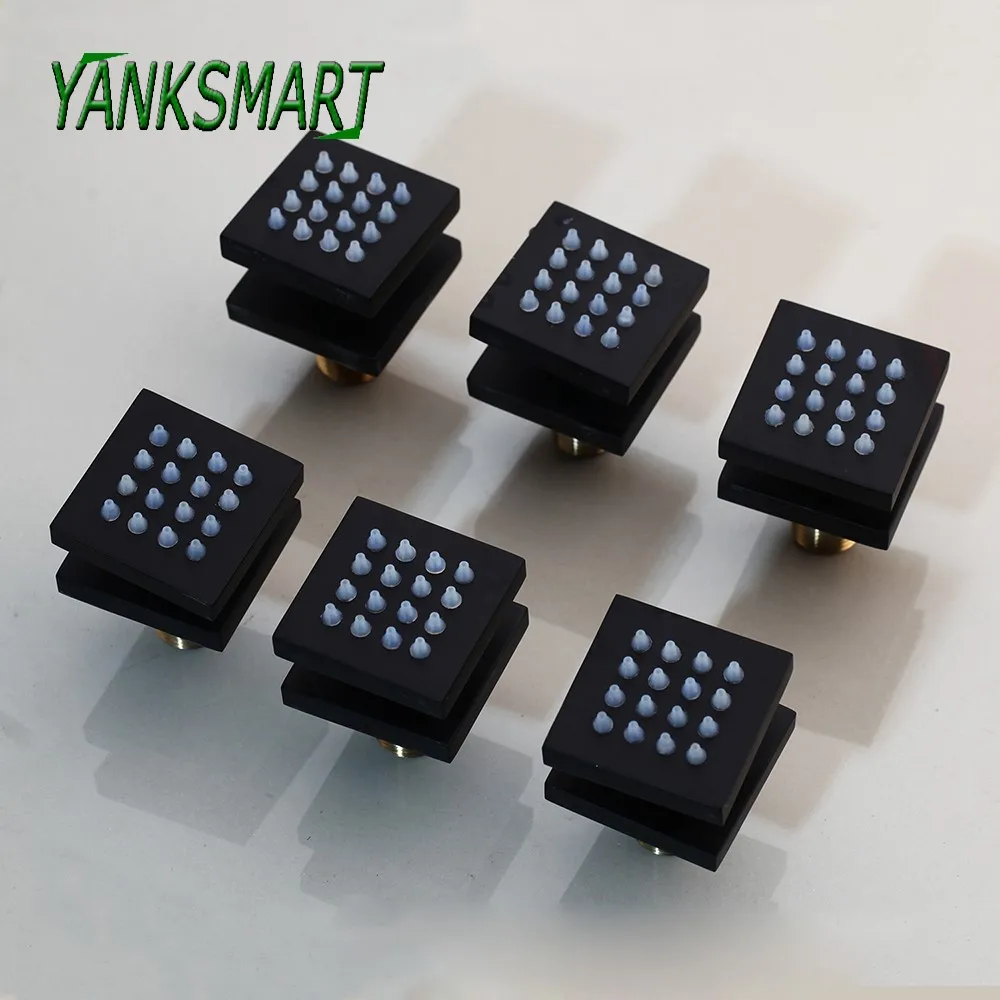 YANKSMART Chrome 6 Pcs Massage Shower Single Handle Control Valve Shower Faucet Black Brass Square Shape Solid Wall Mounted
YANKSMART Chrome 6 Pcs Massage Shower Single Handle Control Valve Shower Faucet Black Brass Square Shape Solid Wall Mounted