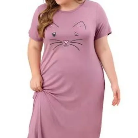 Spring And Summer Women's Plus Size Clothes, Short Sleeved Nightgown, Chest Print, Comfortable Home Long Nightgown
Spring And Summer Women's Plus Size Clothes, Short Sleeved Nightgown, Chest Print, Comfortable Home Long Nightgown