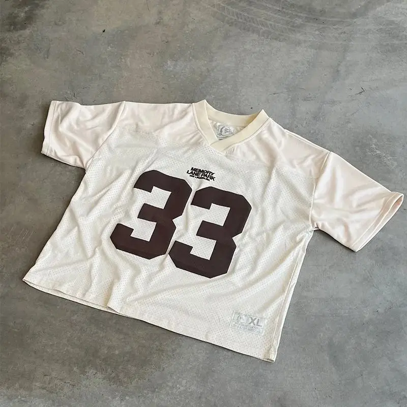 Fashion American Retro Ins Jersey Short-sleeved T-shirt Female Personalized Digital Printing Street Sports Style Hot Girl Top
Fashion American Retro Ins Jersey Short-sleeved T-shirt Female Personalized Digital Printing Street Sports Style Hot Girl Top