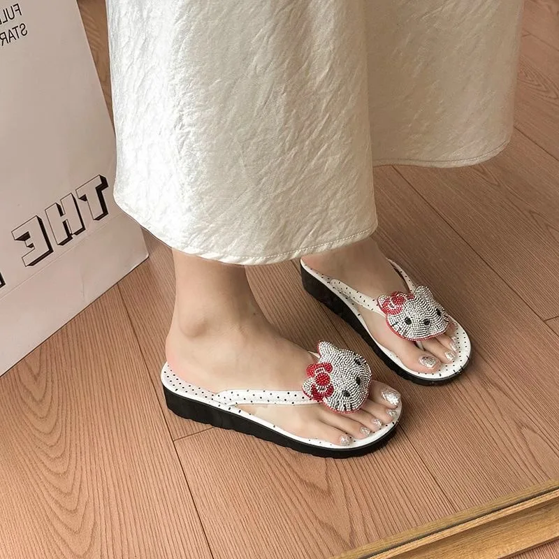 Hello kitty cartoon rhinestone flip flops kawaii cute style exquisite fashion summer outer wear casual non-slip girls slippers
Hello kitty cartoon rhinestone flip flops kawaii cute style exquisite fashion summer outer wear casual non-slip girls slippers