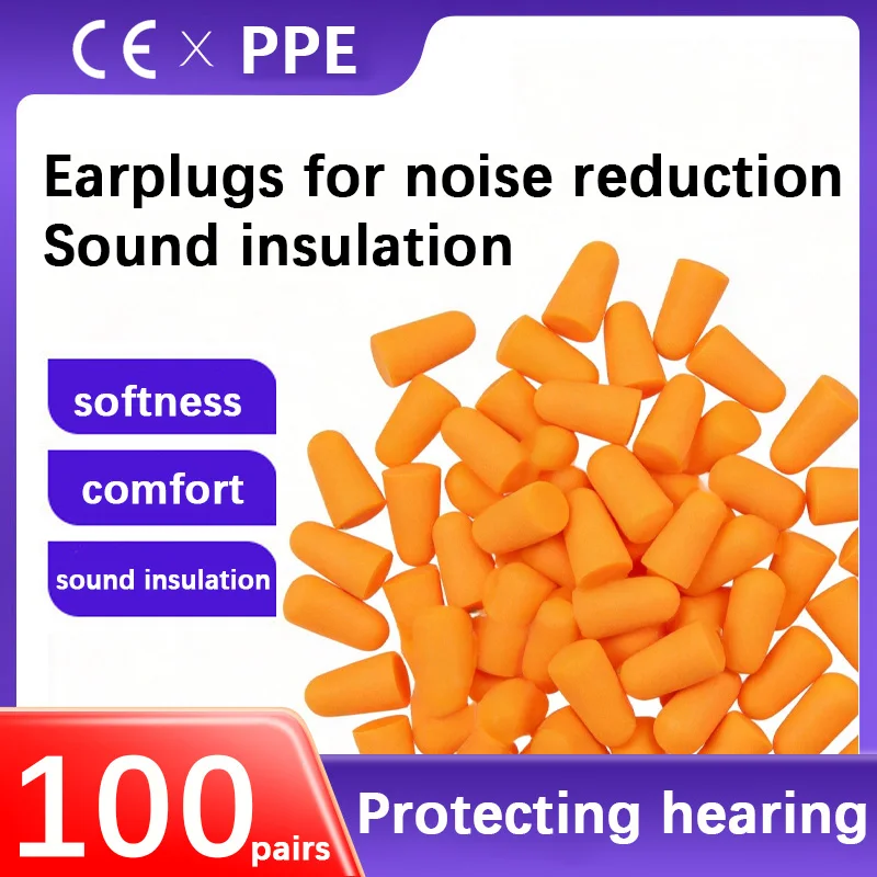 30/100pairs Bullet Type Foam Earplugs Anti-Noise Abatement Sleeping Ear Plug Sleep earplugs, bedroom, school, work, rest
30/100pairs Bullet Type Foam Earplugs Anti-Noise Abatement Sleeping Ear Plug Sleep earplugs, bedroom, school, work, rest