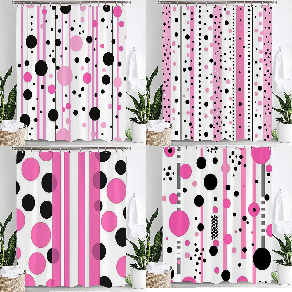 Modern Pink Romantic Striped Polka Dot Pattern Shower Curtain, Bathroom Curtain,Stylish Design Printed Home Decorative Curtain
Modern Pink Romantic Striped Polka Dot Pattern Shower Curtain, Bathroom Curtain,Stylish Design Printed Home Decorative Curtain