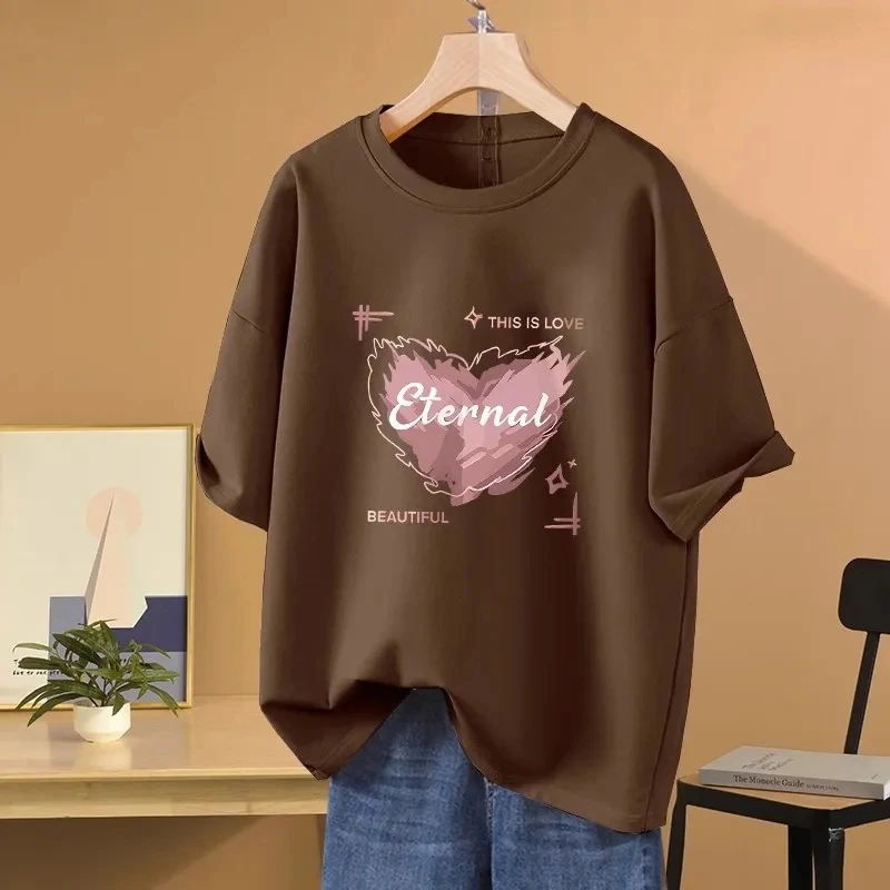 Plus Size 6XL 150KG Summer Top Women Hearted Cotton Short Sleeve T-shirt V Neck Lady Tops Big Large Size T Shirt Woman Clothing
Plus Size 6XL 150KG Summer Top Women Hearted Cotton Short Sleeve T-shirt V Neck Lady Tops Big Large Size T Shirt Woman Clothing