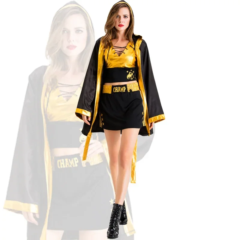 Ролевой костюм, креативный дизайн, золотой костюм-боксер для женщин, тяжелый мир, золотой медалистский боксер, в комплект входит халат
Ролевой костюм, креативный дизайн, золотой костюм-боксер для женщин, тяжелый мир, золотой медалистский боксер, в комплект входит халат