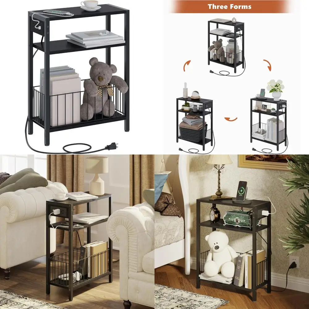 Компактный зарядный столик для плотных помещений, тумбочка для хранения с корзиной, трехъярусный тонкий столик
Компактный зарядный столик для плотных помещений, тумбочка для хранения с корзиной, трехъярусный тонкий столик