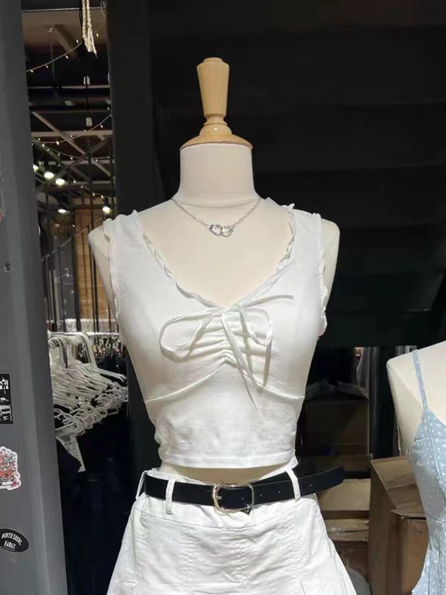 Bow Fold Slim Crop Top Women 2023 Summer Short Sleeve O Neck Cotton T-shirt Fashion Casual Streetwear Y2k Tee Shirts
Bow Fold Slim Crop Top Women 2023 Summer Short Sleeve O Neck Cotton T-shirt Fashion Casual Streetwear Y2k Tee Shirts