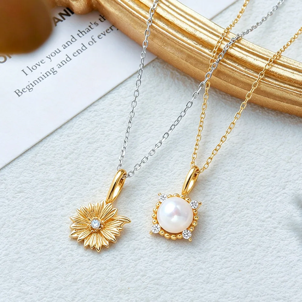 LAMOON Elegant Moissanite Necklace For Women Sunflower Pendant Collarbone Chain 925 Sterling Silver Fine Jewelry Accessories
LAMOON Elegant Moissanite Necklace For Women Sunflower Pendant Collarbone Chain 925 Sterling Silver Fine Jewelry Accessories