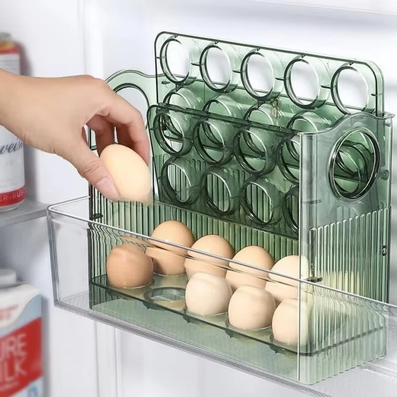 Foldable refrigerator egg storage box, egg storage box, special flip-able kitchen fresh-keeping food-grade egg rack holder
Foldable refrigerator egg storage box, egg storage box, special flip-able kitchen fresh-keeping food-grade egg rack holder