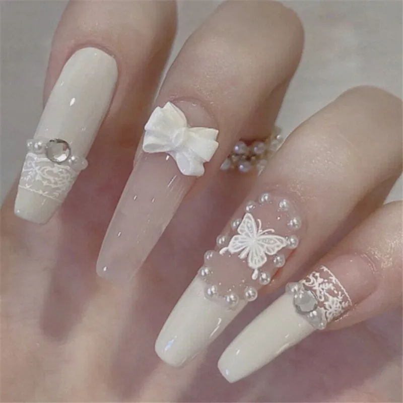 24pcs Artificial Nails Rhinestone Pearl False Nails Full Cover Nail Tips Butterfly Cartoon Press on French Fake Nail Manicure
24pcs Artificial Nails Rhinestone Pearl False Nails Full Cover Nail Tips Butterfly Cartoon Press on French Fake Nail Manicure