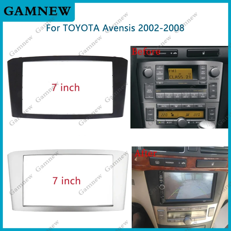Двойная стереопанель 2 Din для Toyota Avensis 2002-2008, установка для радиоприборной панели DVD, монтажный комплект, облицовочная рамка, крышка
Двойная стереопанель 2 Din для Toyota Avensis 2002-2008, установка для радиоприборной панели DVD, монтажный комплект, облицовочная рамка, крышка