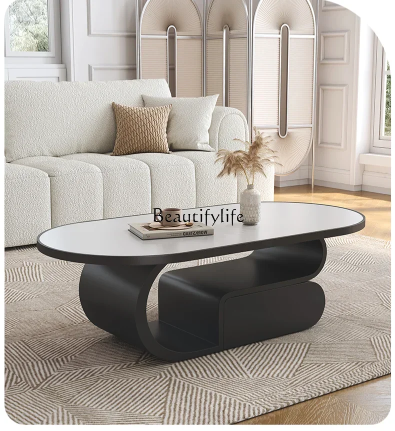 LD33Simple cream wind rock board coffee table living room household oval with storage small coffee table
LD33Simple cream wind rock board coffee table living room household oval with storage small coffee table