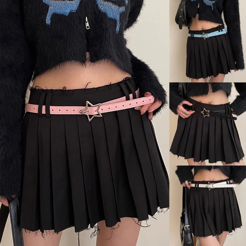 Simple Adult Waist Belt with Adjustable Unique Star Buckle Waistband PU Leather Waist Belts for Rock Fan Wear Drop Shipping
Simple Adult Waist Belt with Adjustable Unique Star Buckle Waistband PU Leather Waist Belts for Rock Fan Wear Drop Shipping