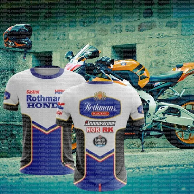 Trendy Summer Racing Rothmans HRC Racing Suit Men's and Women's Breathable Fast Drying Downhill 3D Printed Casual Loose Top
Trendy Summer Racing Rothmans HRC Racing Suit Men's and Women's Breathable Fast Drying Downhill 3D Printed Casual Loose Top