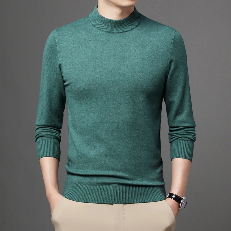 Mens Mock Neck Sweater Autumn & Winter Knit Tee Shirts Long Sleeve Solid Knitwear Male Pullover Slim Fit Knit Clothing Jumpers
Mens Mock Neck Sweater Autumn & Winter Knit Tee Shirts Long Sleeve Solid Knitwear Male Pullover Slim Fit Knit Clothing Jumpers