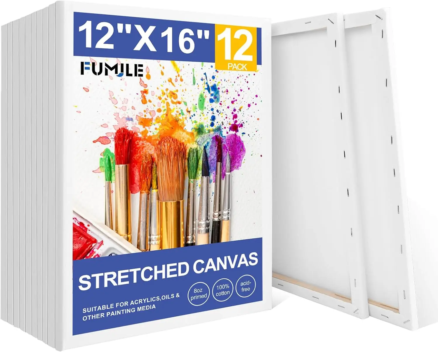 12x16 Canvas for Painting, 12 Pack Stretched Canvases, 5/8 in Profile, Primed White Blank for Oil & Acrylic
12x16 Canvas for Painting, 12 Pack Stretched Canvases, 5/8 in Profile, Primed White Blank for Oil & Acrylic
