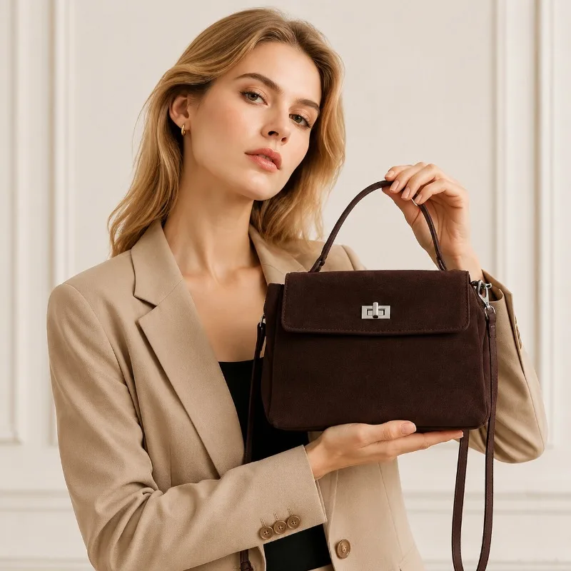 100% Genuine Suede Leather Women Crossbody Bag Vintage Flap Shoulder Bag Ladies Casual Handbag With Top Handle For Daily Use
100% Genuine Suede Leather Women Crossbody Bag Vintage Flap Shoulder Bag Ladies Casual Handbag With Top Handle For Daily Use