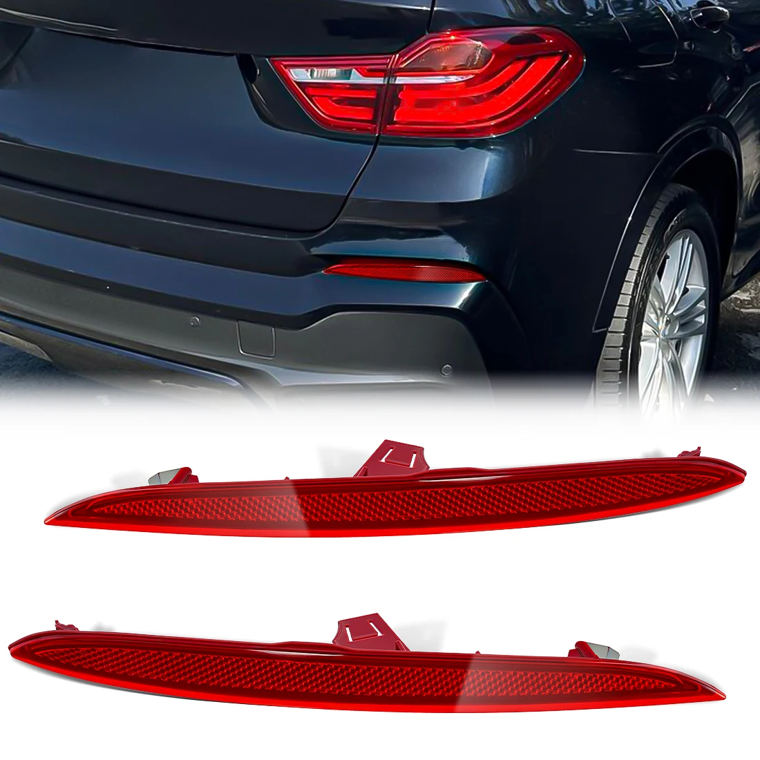 1pc/2pcs Rear Bumper Light Reflective Sheet For BMW X4 F26 Series 2014 2015 2016 Reflector Strip 63147338807 63147338808
1pc/2pcs Rear Bumper Light Reflective Sheet For BMW X4 F26 Series 2014 2015 2016 Reflector Strip 63147338807 63147338808